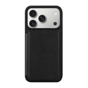 iPhone17Pro カード収納付きバックフリップ手帳型 カード収納ケース ロゴ ブラック