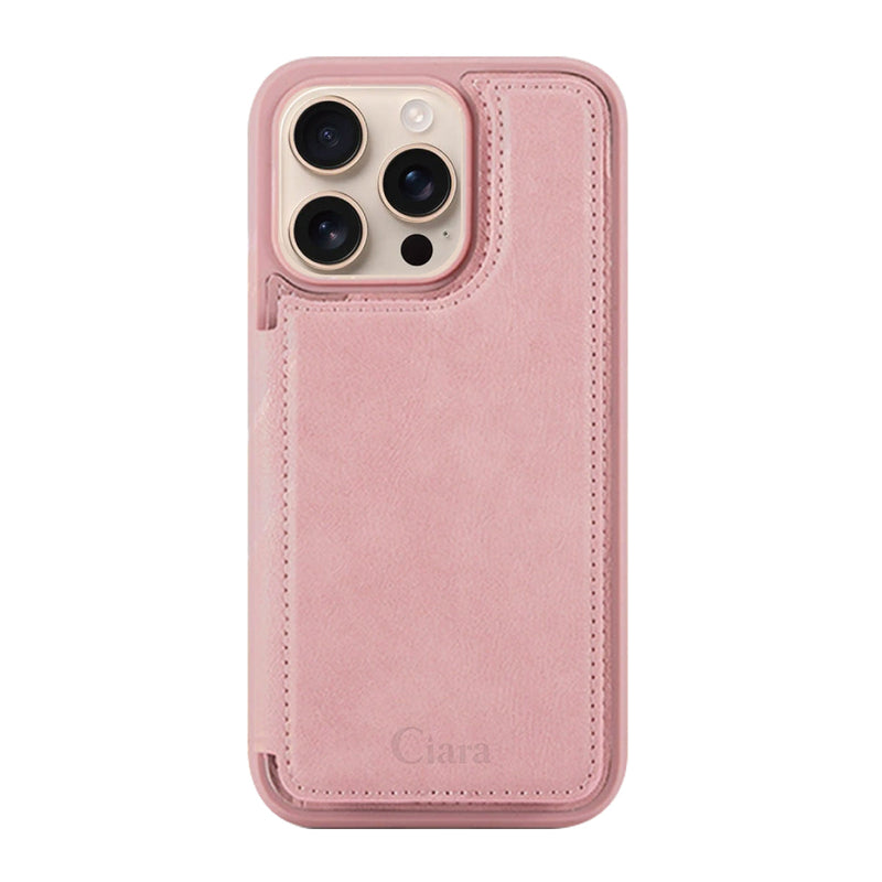 iPhoneケース カード収納付きバックフリップ手帳型ケース ロゴ