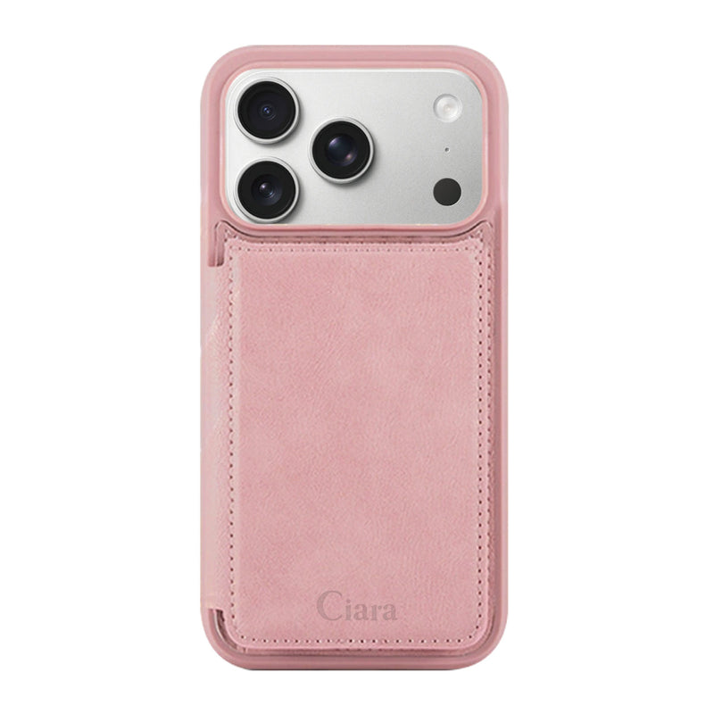 iPhoneケース カード収納付きバックフリップ手帳型ケース ロゴ
