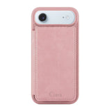 iPhoneAir カード収納付きバックフリップ手帳型 カード収納ケース ロゴ ピンク