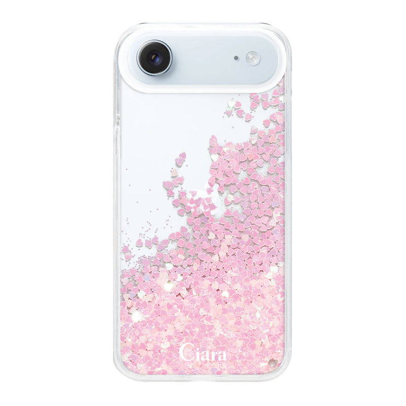 iPhoneケース グリッター オイルクリアケース ロゴ