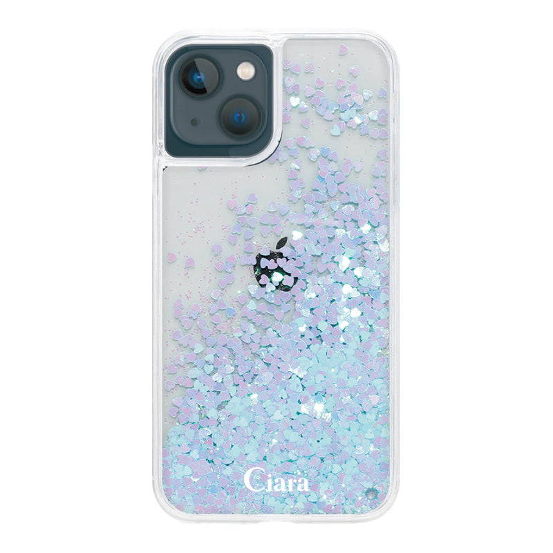 iPhoneケース グリッター オイルクリアケース ロゴ