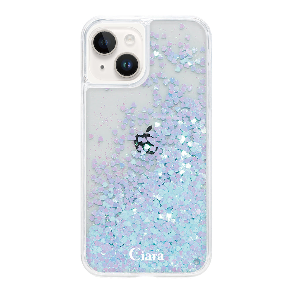 iPhoneケース グリッター オイルクリアケース ロゴ