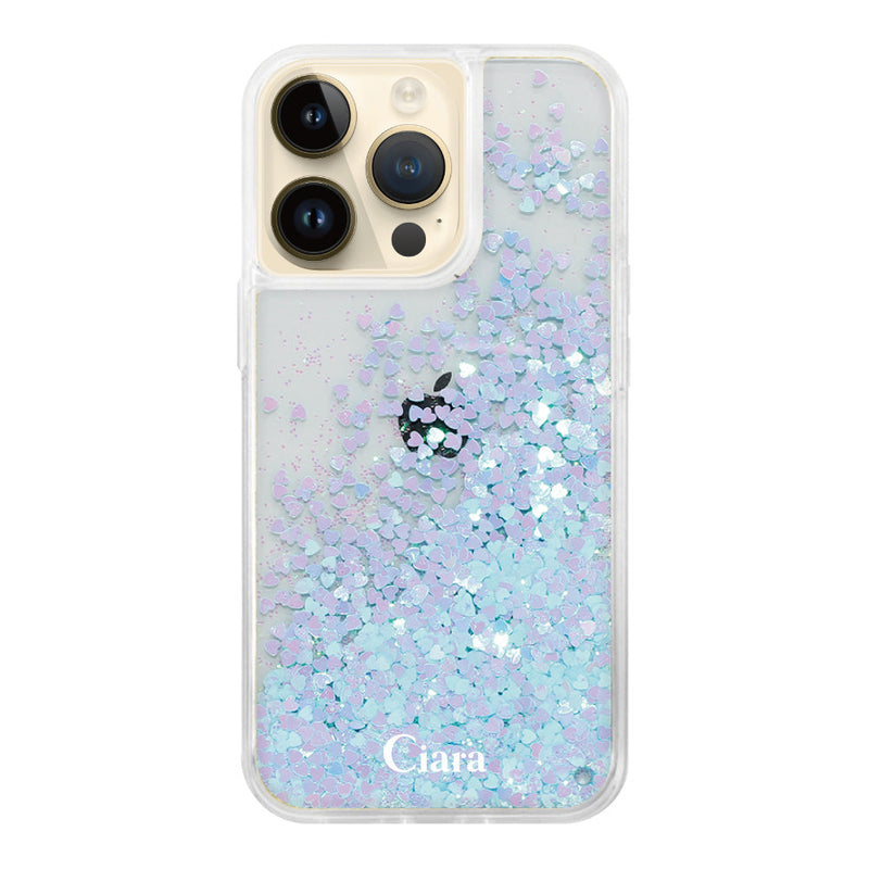 iPhoneケース グリッター オイルクリアケース ロゴ