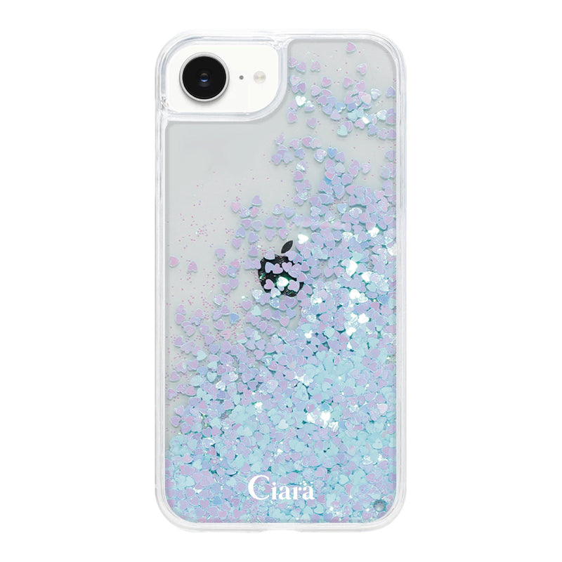 iPhoneケース グリッター オイルクリアケース ロゴ