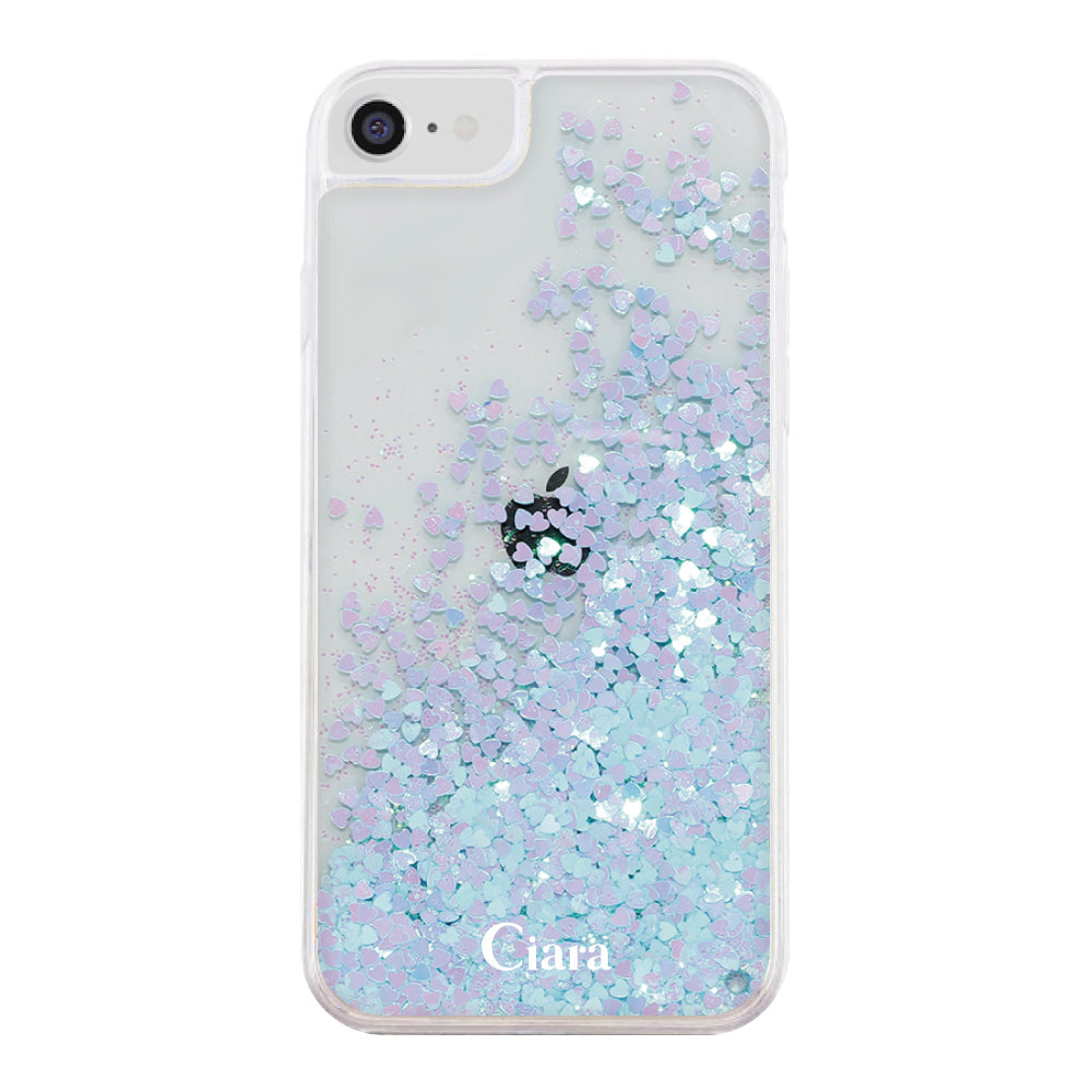 iPhoneケース グリッター オイルクリアケース ロゴ