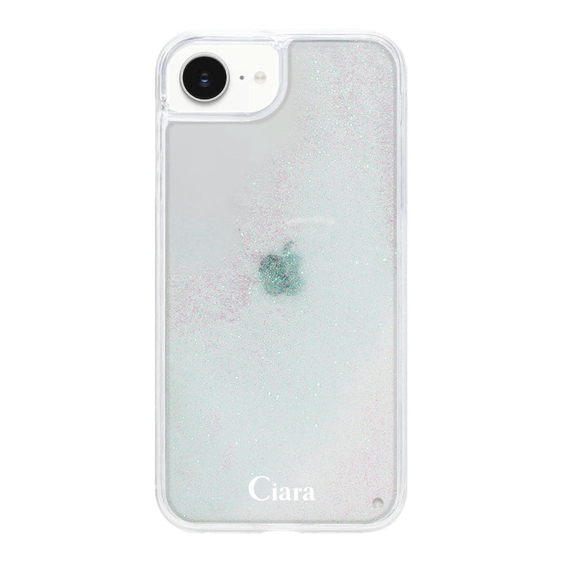 iPhoneケース グリッター オイルクリアケース ロゴ