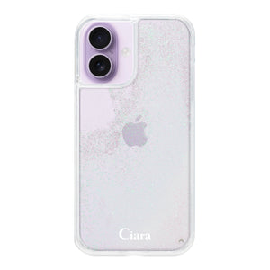 iPhoneケース グリッター オイルクリアケース ロゴ