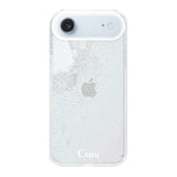 iPhoneAir グリッター オイルクリアケース ロゴ ホワイト