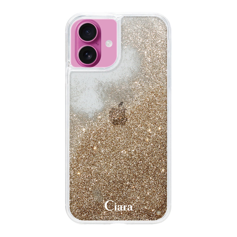 iPhoneケース グリッター オイルクリアケース ロゴ