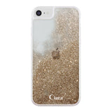 iPhone6/7/8/SE2/SE3 グリッター オイルクリアケース ロゴ ゴールド