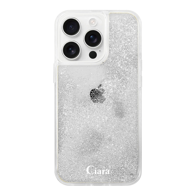 iPhoneケース グリッター オイルクリアケース ロゴ