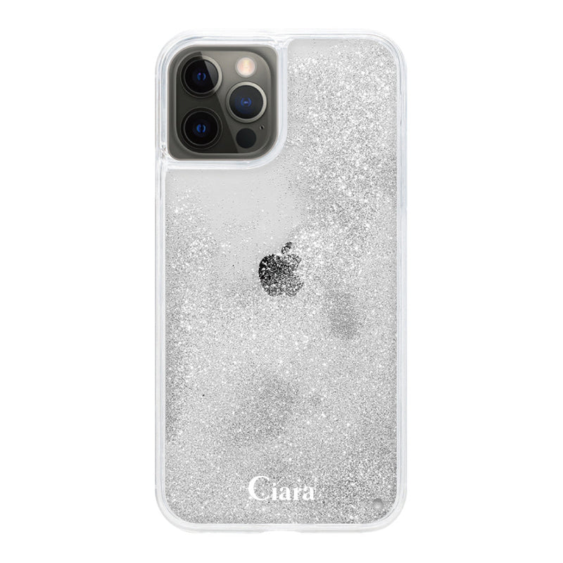 iPhoneケース グリッター オイルクリアケース ロゴ