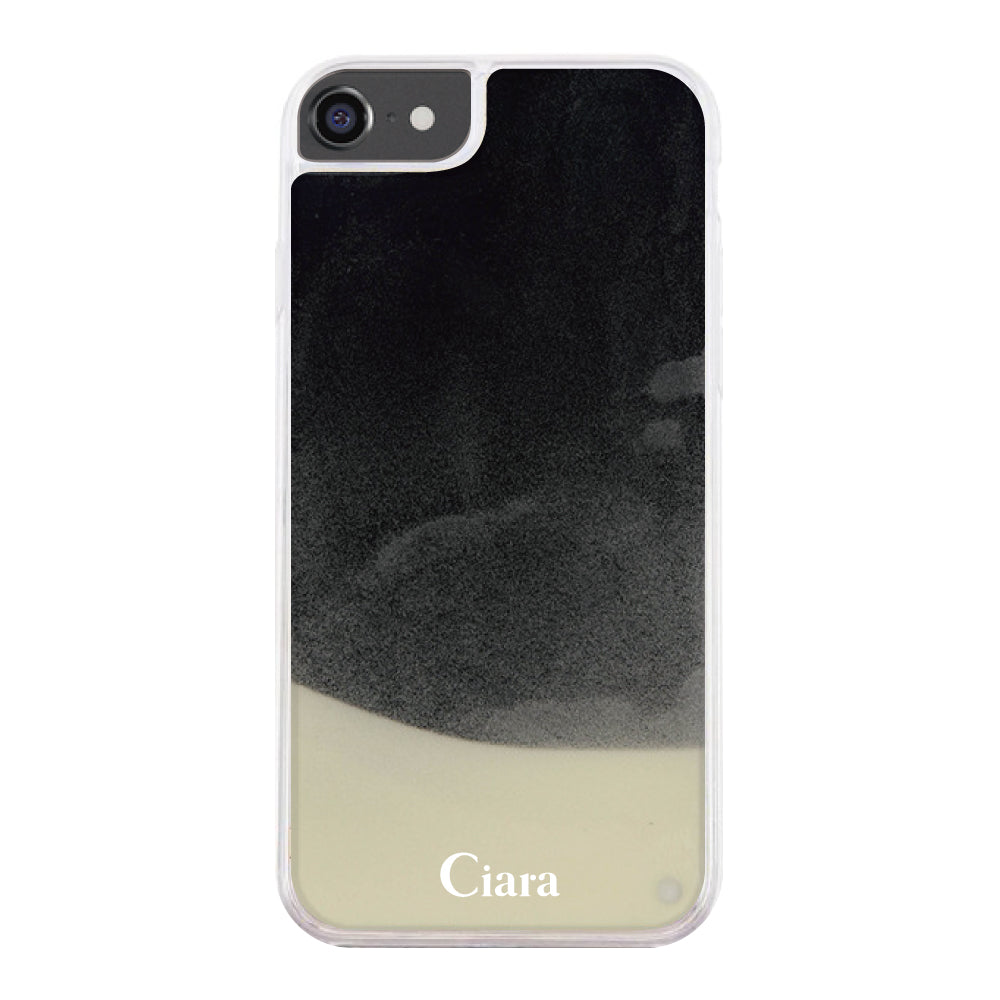 iPhone6Plus/7Plus/8Plusケース ネオンサンド オイルケース ロゴ ホワイト/ブラック