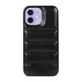 iPhone12/12Pro ステッチPUレザー レザーケース ロゴ ブラック