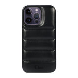 iPhone14ProMax ステッチPUレザー レザーケース ロゴ ブラック