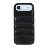 iPhoneAir ステッチPUレザー レザーケース ロゴ ブラック