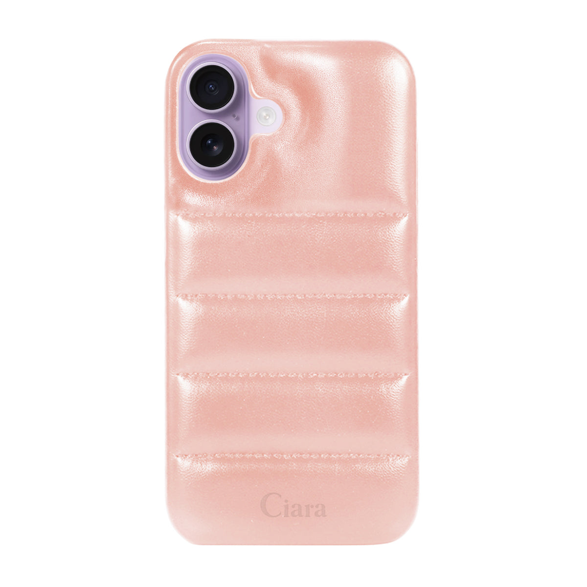 iPhone17 ステッチPUレザー レザーケース ロゴ ピンク