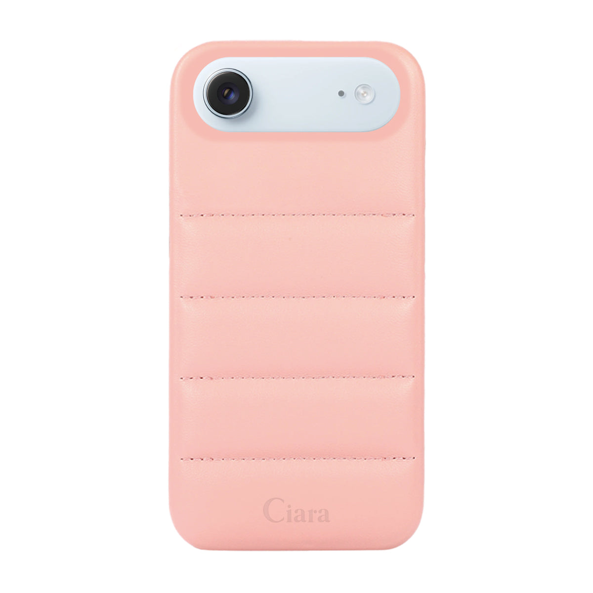 iPhoneAir ステッチPUレザー レザーケース ロゴ ピンク