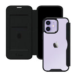 iPhoneケース PUレザーフリップクリア 手帳型カード収納ケース ロゴ