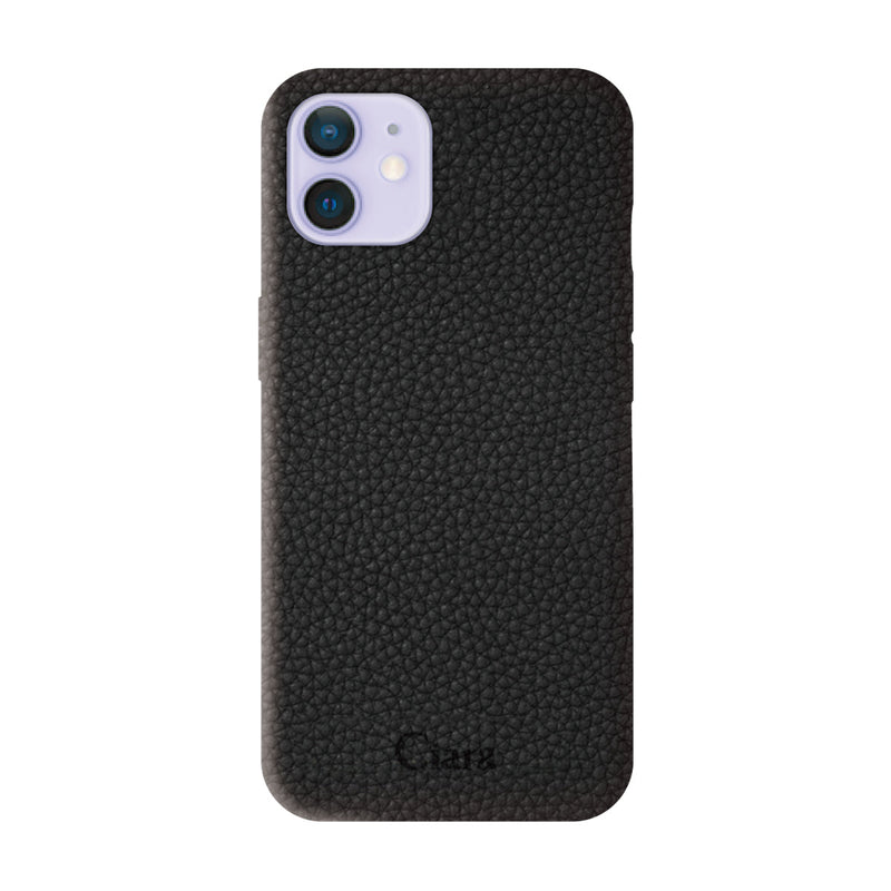 iPhoneケース ペブルグレイン PUレザーケース ロゴ
