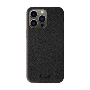 iPhone13Pro ペブルグレインPUレザー ロゴ ブラック