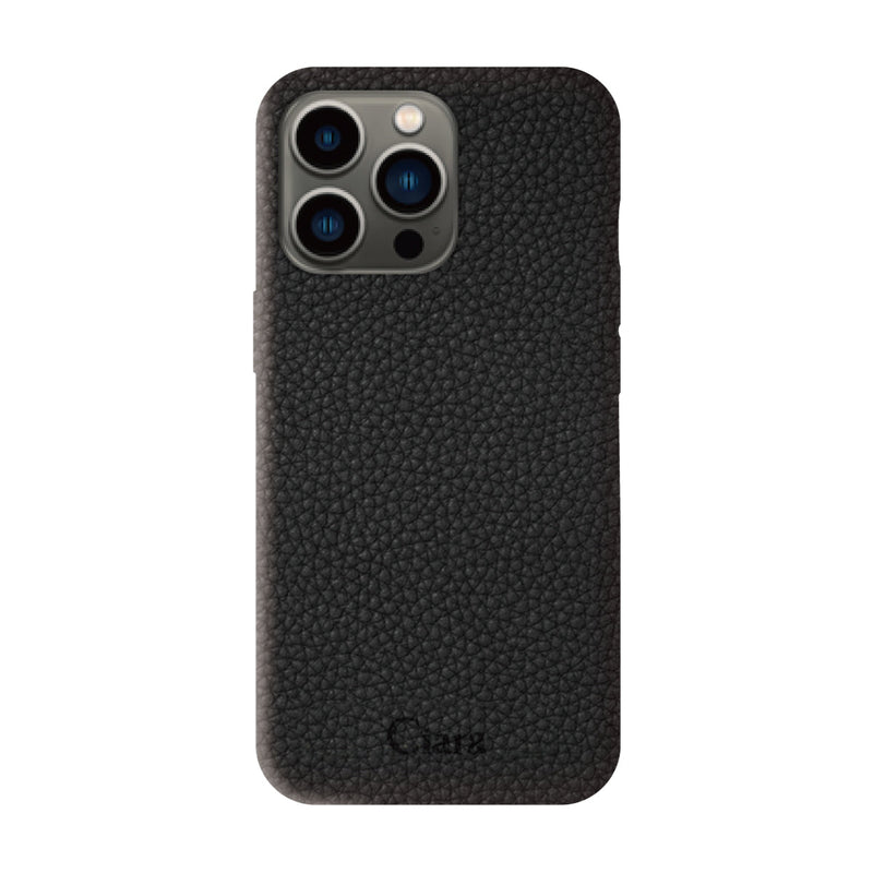 iPhoneケース ペブルグレイン PUレザーケース ロゴ