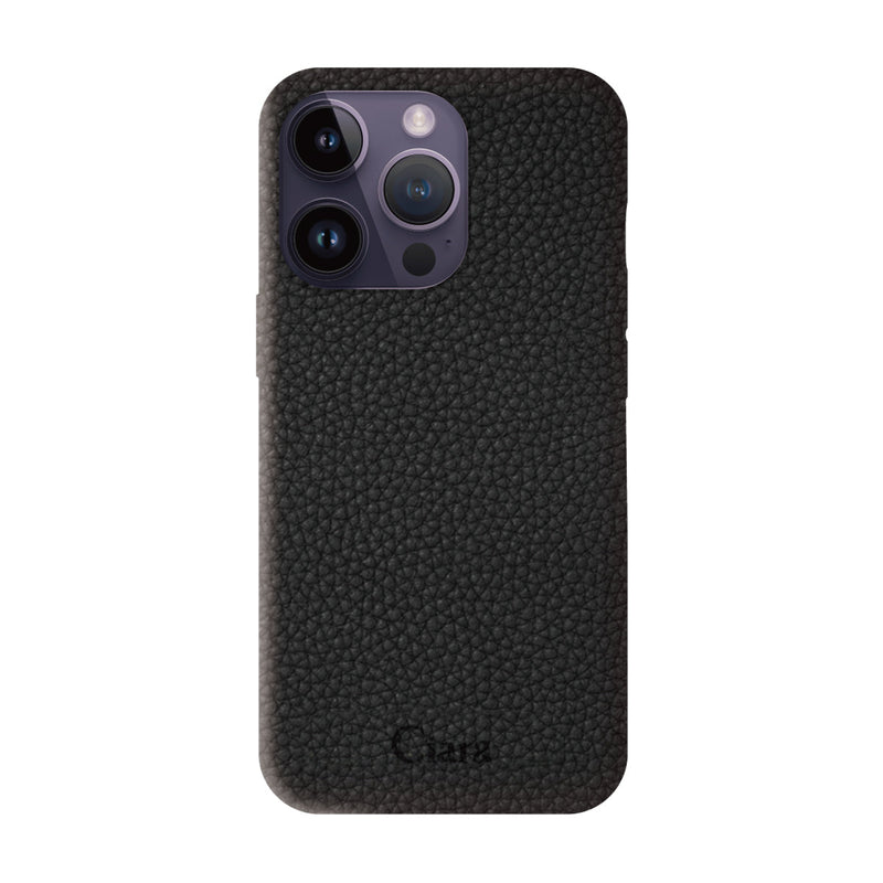 iPhoneケース ペブルグレイン PUレザーケース ロゴ