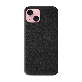 iPhoneケース ペブルグレイン PUレザーケース ロゴ