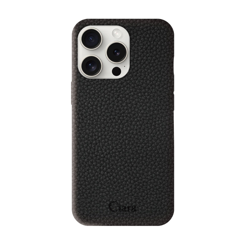 iPhoneケース ペブルグレイン PUレザーケース ロゴ