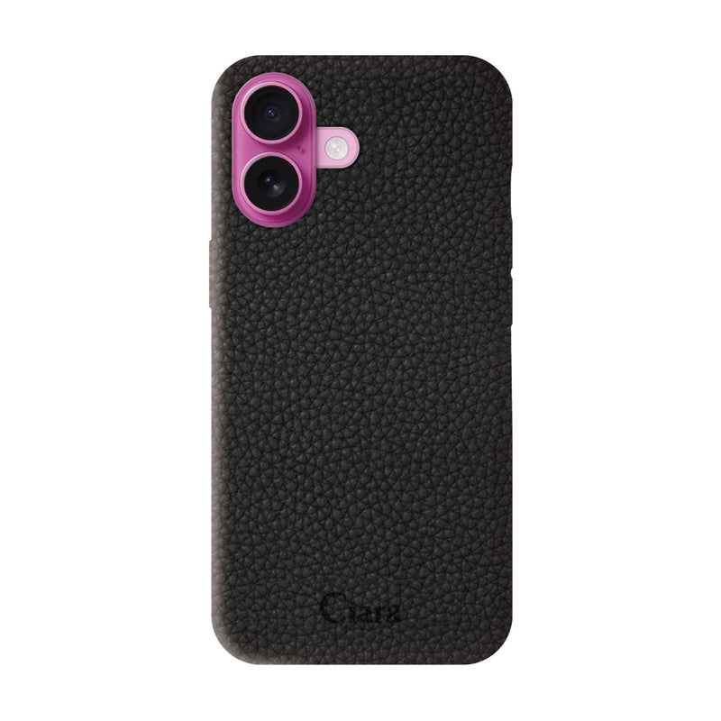 iPhoneケース ペブルグレイン PUレザーケース ロゴ