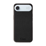 iPhoneAir ペブルグレインPUレザー ロゴ ブラック