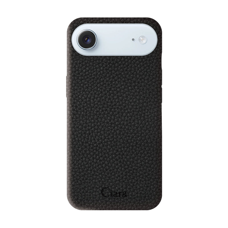 iPhoneケース ペブルグレイン PUレザーケース ロゴ