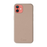 iPhone11 ペブルグレインPUレザー ロゴ ベージュ