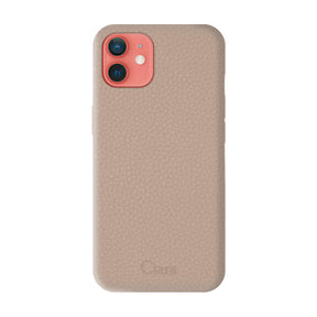 iPhone11 ペブルグレインPUレザー ロゴ ベージュ