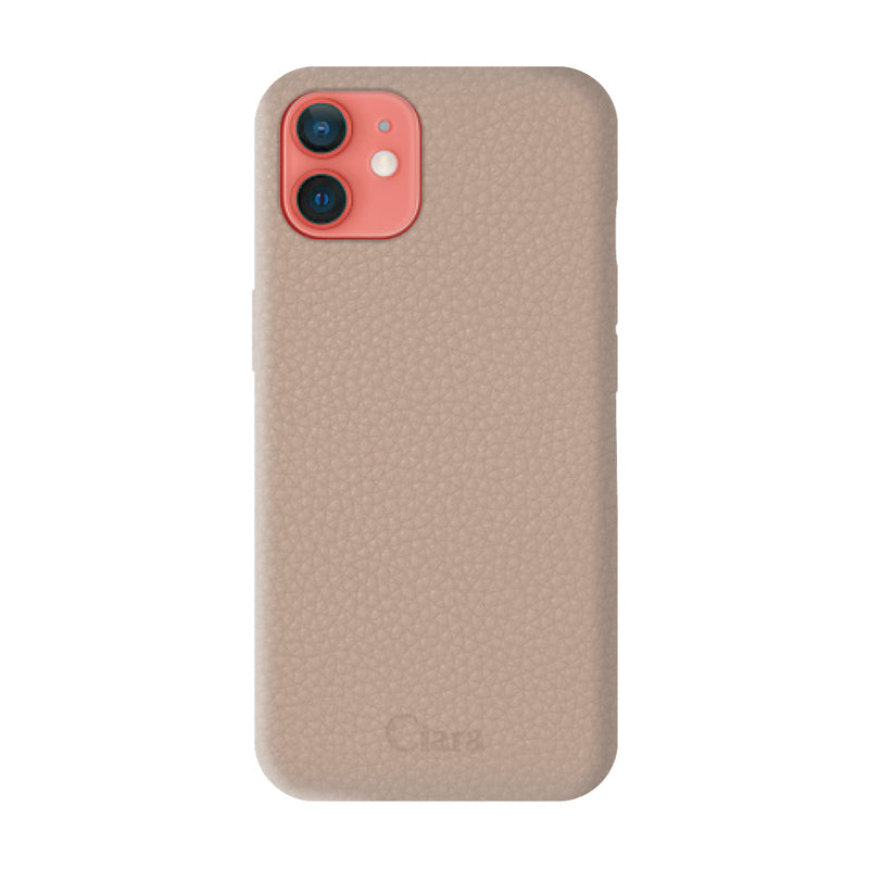 iPhoneケース ペブルグレイン PUレザーケース ロゴ