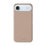 iPhoneAir ペブルグレインPUレザー ロゴ ベージュ