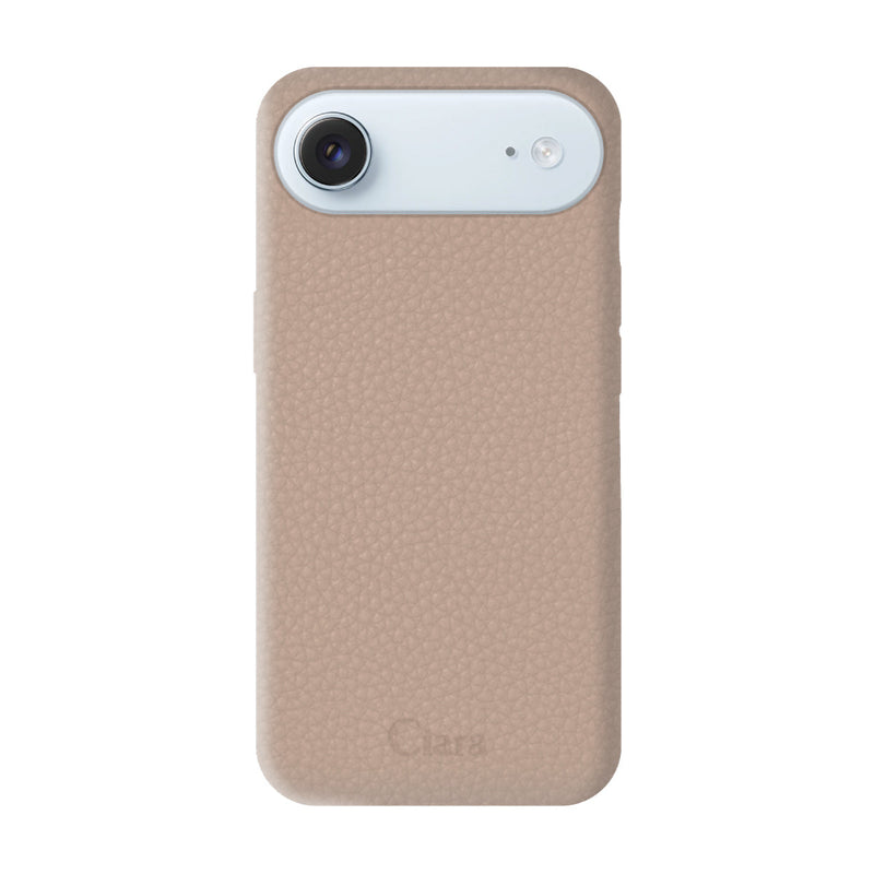 iPhoneケース ペブルグレイン PUレザーケース ロゴ