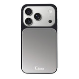 iPhone17Pro ミラーバンパー ミラー付きケース ロゴ シルバー