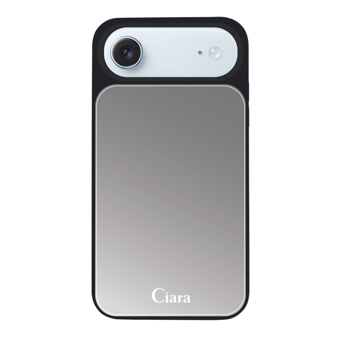 iPhoneAir ミラーバンパー ミラー付きケース ロゴ シルバー