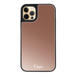 iPhone11Proケース ミラーバンパー ミラー付きケース ロゴ ピンクゴールド