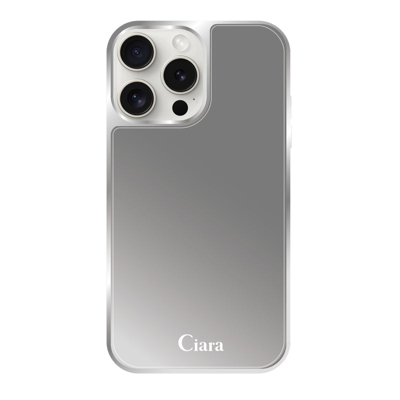 iPhoneケース ミラーシルバーバンパー ミラー付きケース ロゴ
