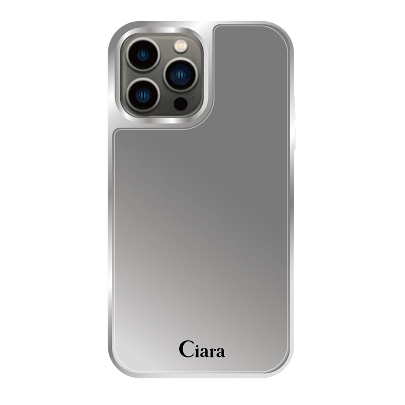 iPhoneケース ミラーシルバーバンパー ミラー付きケース ロゴ