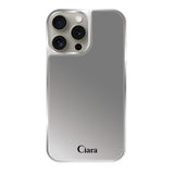 iPhone15Pro ミラーバンパー ミラー付きケース ロゴ ブラック