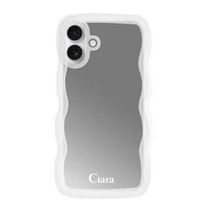 iPhoneケース ウェーブ ミラーケース ロゴ