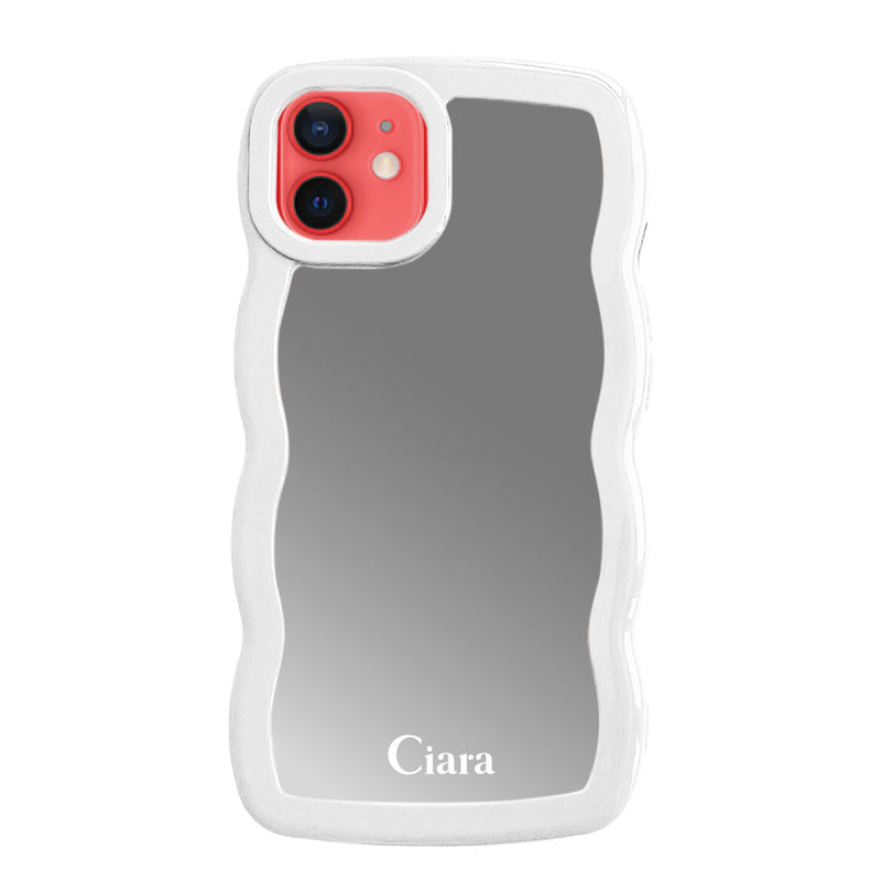 iPhoneケース ウェーブ ミラーケース ロゴ