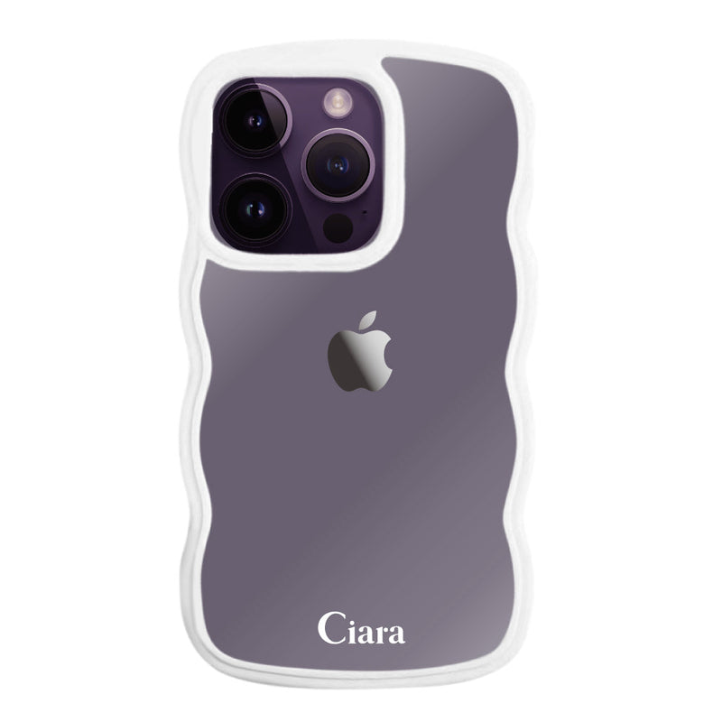 iPhoneケース ウェーブフレーム クリアケース ロゴ