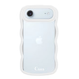 iPhoneAir ウェーブフレーム クリアケース ロゴ ホワイト
