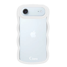 iPhoneAir ウェーブフレーム クリアケース ロゴ ホワイト