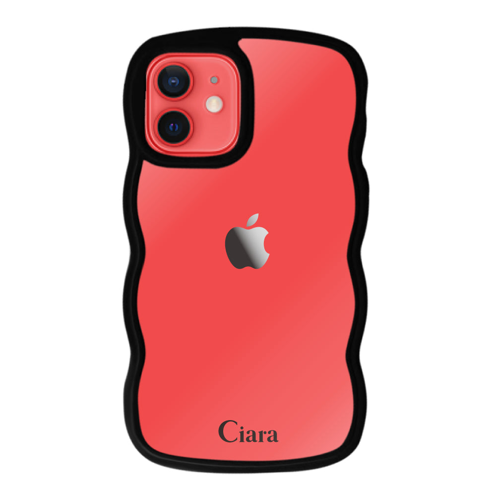 iPhone11ケース ウェーブフレーム クリアケース ロゴ ブラック